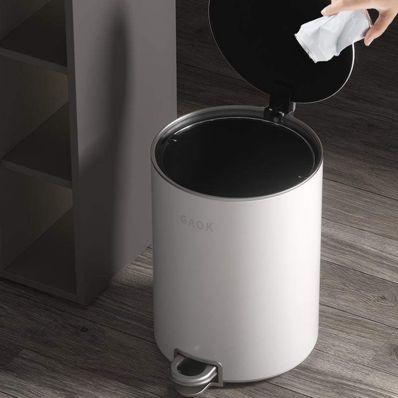 Eco-friendly Home Customized Modern Round Trash Waste Bin Dustbin Waste Container pedal stainless steel trash can