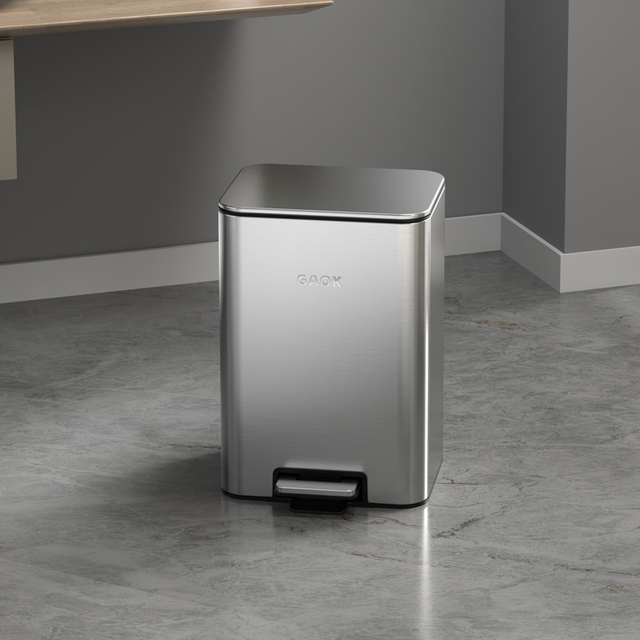 Good Quality 6/9/12/15/20lL Diaper Bin Kitchen Bathroom Commercial Hotel Pedal Stainless Steel soft colseTrash bin