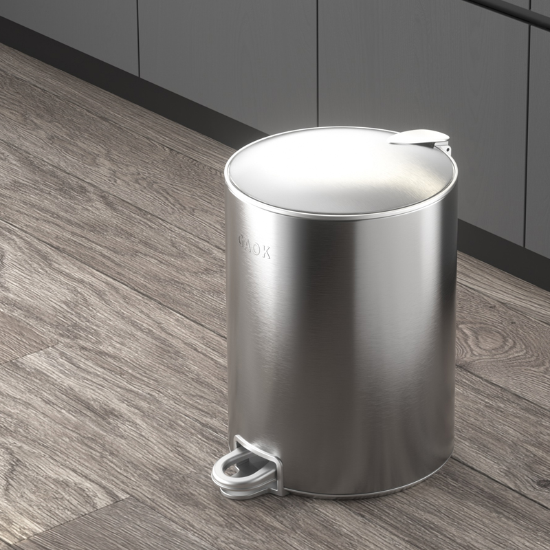 Eco-friendly Home Customized Modern Round Trash Waste Bin Dustbin Waste Container pedal stainless steel trash can