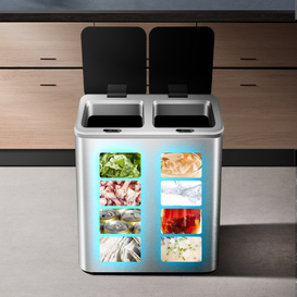 Hot sales Classical hits Sensor trash trash can intelligent smart waste bin soft close Bin Induction Stainless Steel trash can