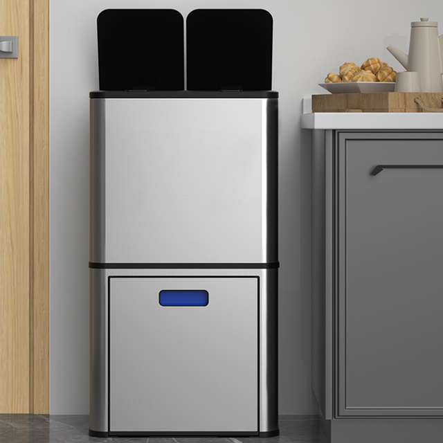 New Design Odor Remover Trash can Automatic Household Double Layer Dust Bin For Kitchen Sensor Trash Can