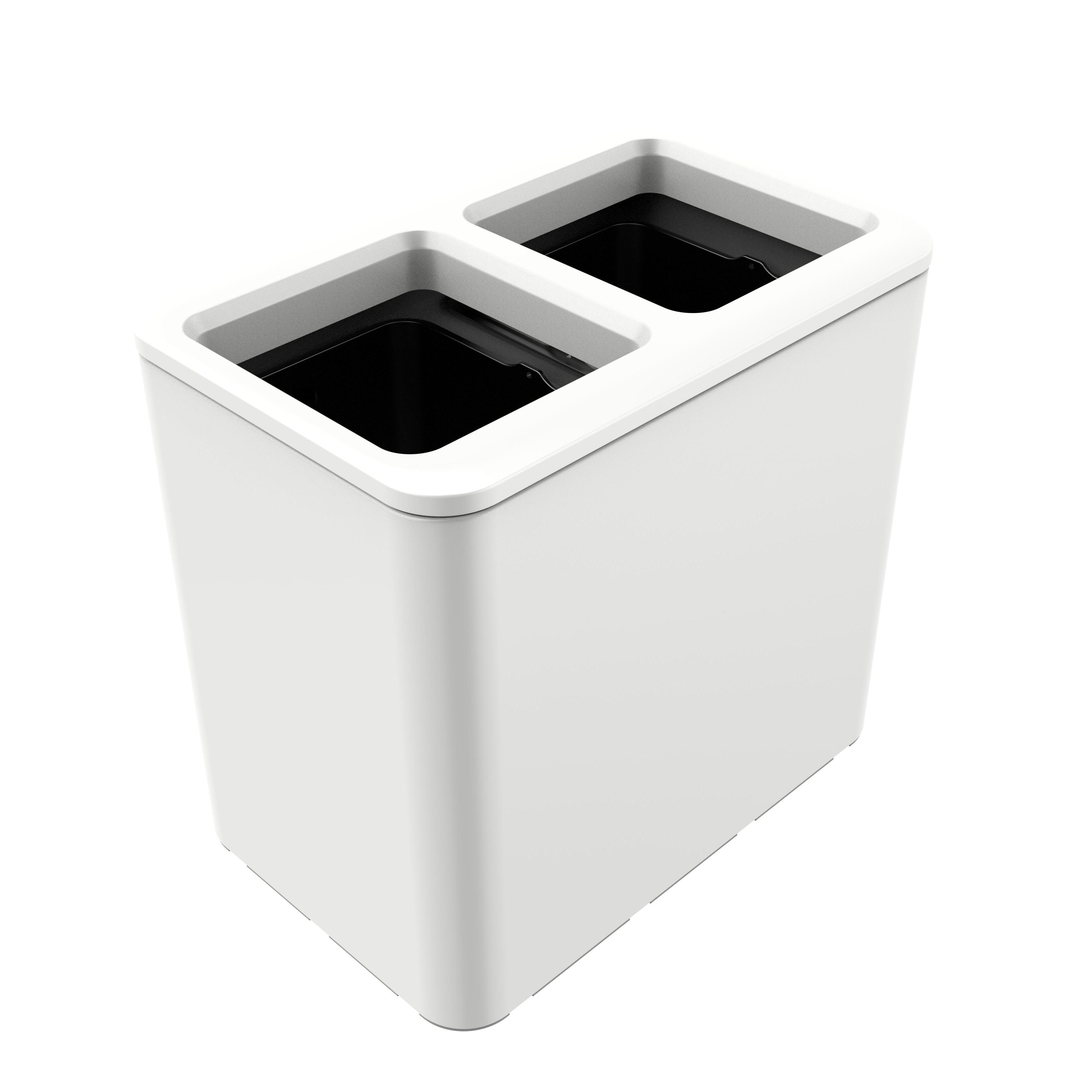 Household Garbage Recycling Bin 2 Compartments Stainless Steel Trash Can Print Customized Finger Acceptable