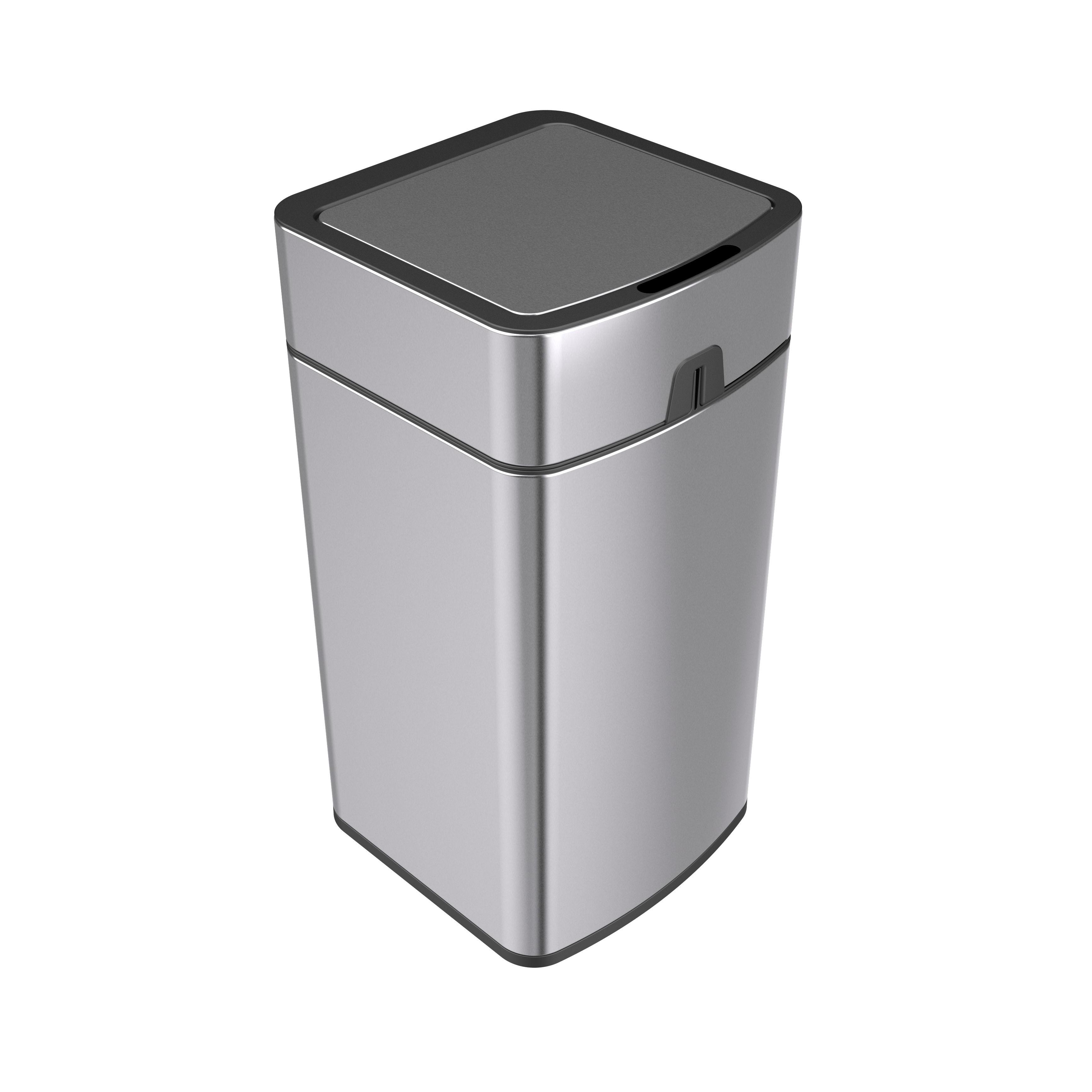 Factory direct eco-friendly touchless automatic sensor 15L garbage bins stainless steel trash can color silver waste bin