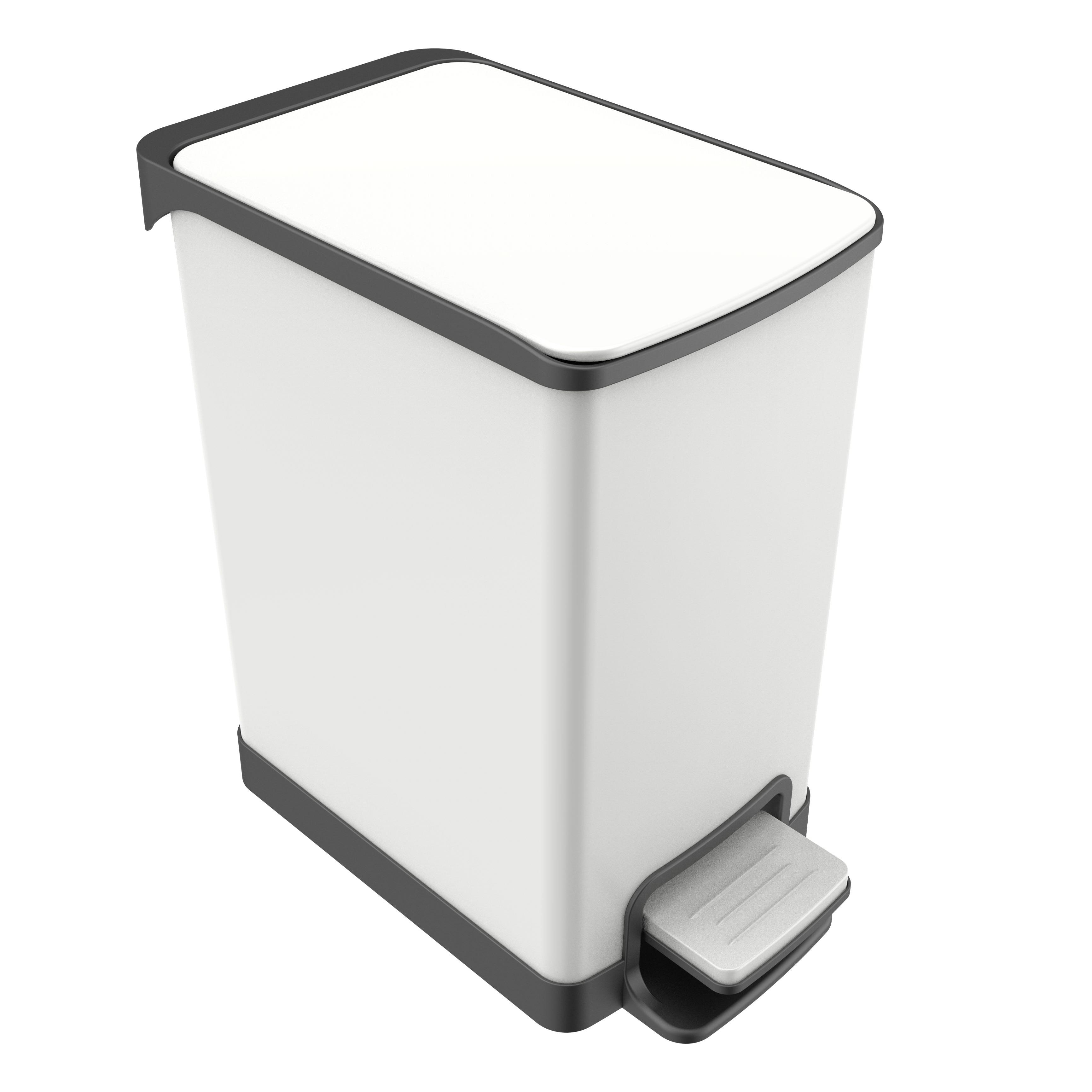 6L Design Slim stainless steel trash can with Step Pedal Easy-Close Lid Removable Liner Narrow Wastebasket foot pedal trash can