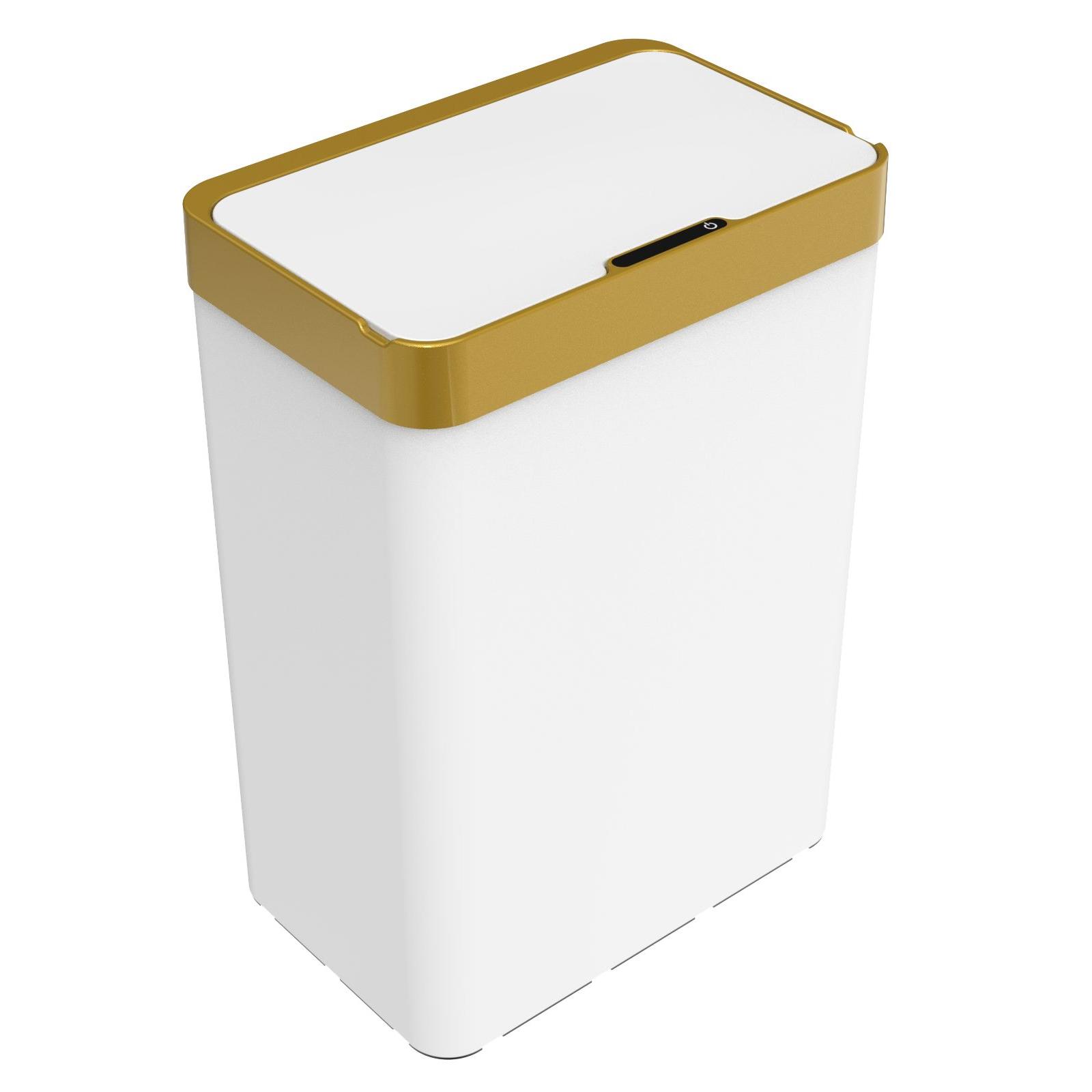 different capacities works well at home Touch-free pressure sensor bin auto sensors automatic stainless steel trash can 6668D