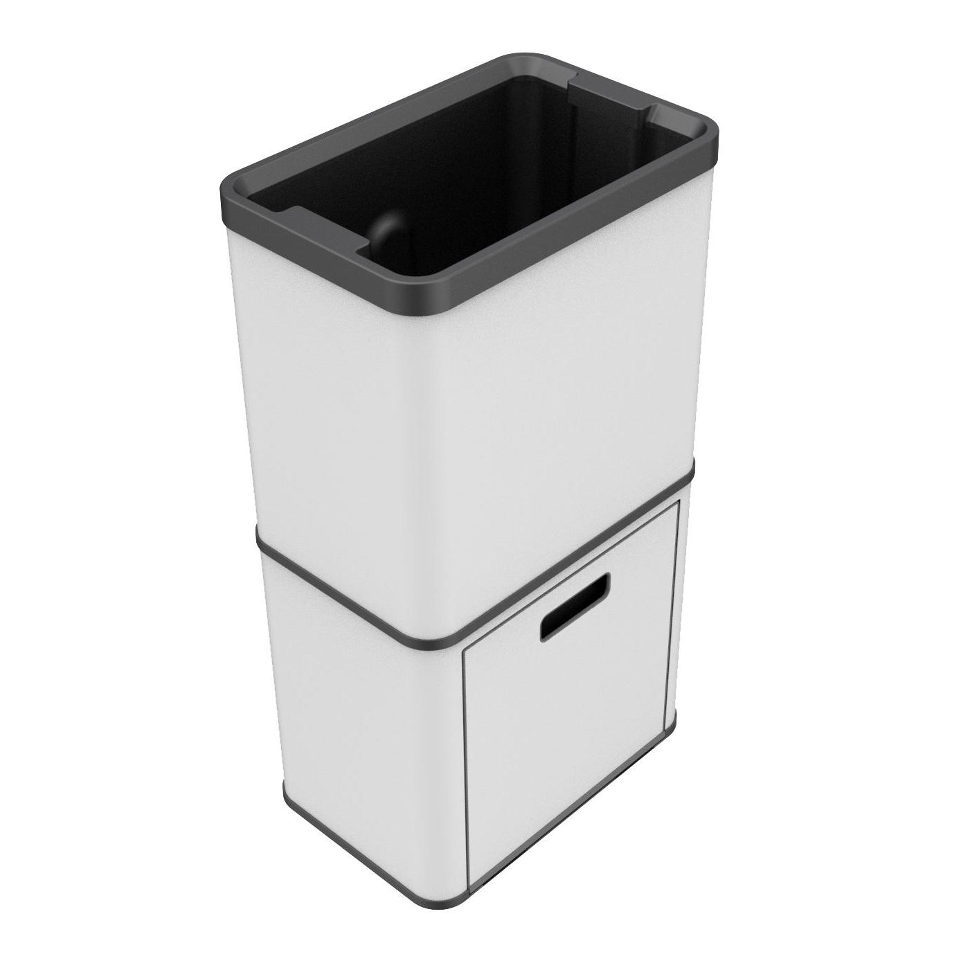 Household Garbage Recycling Bin 2 Compartments Stainless Steel Trash Can Print Customized Finger Acceptable 2238D