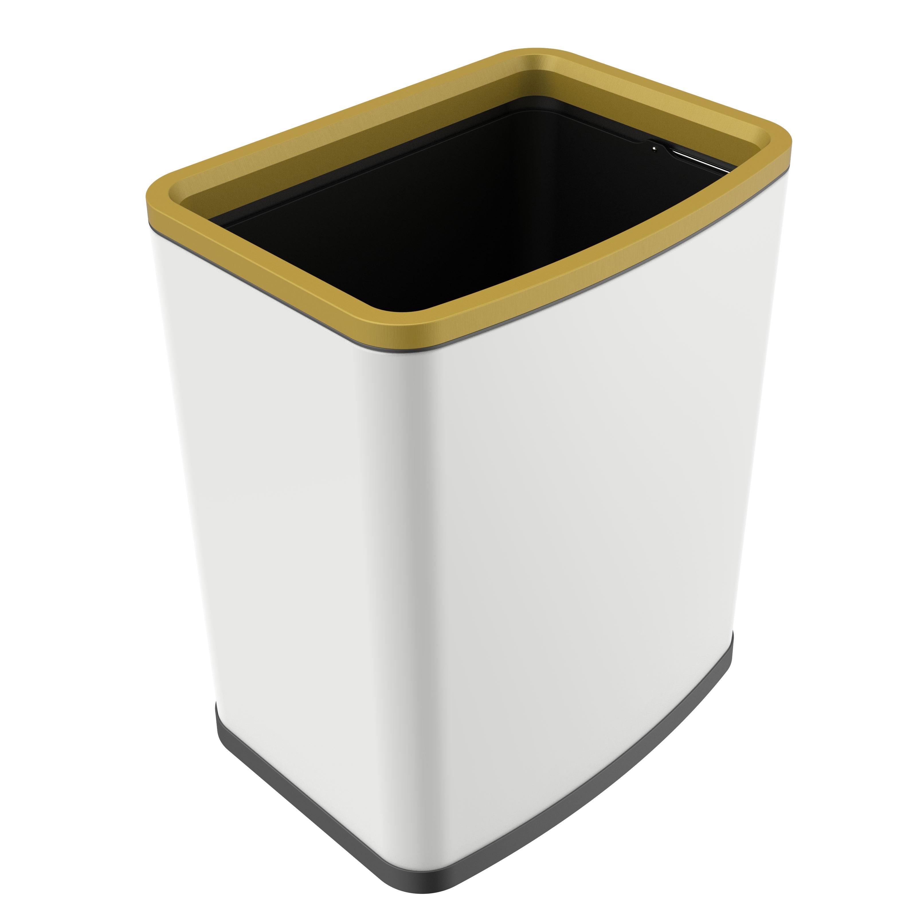 Rectangle 15/20/30/40L stainless steel trash can with Step Pedal Removable Liner Narrow Wastebasket Garbage lidless trash can