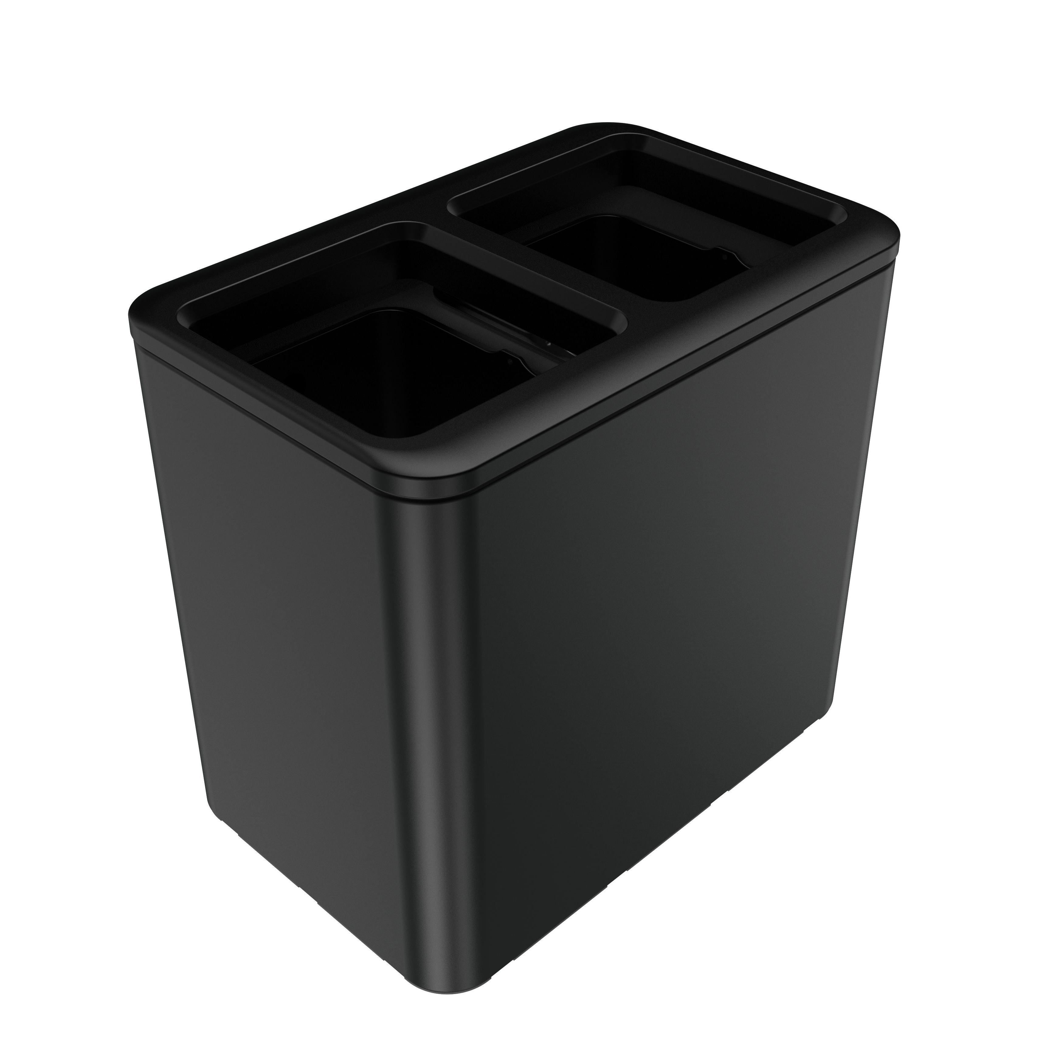 Household Garbage Recycling Bin 2 Compartments Stainless Steel Trash Can Print Customized Finger Acceptable