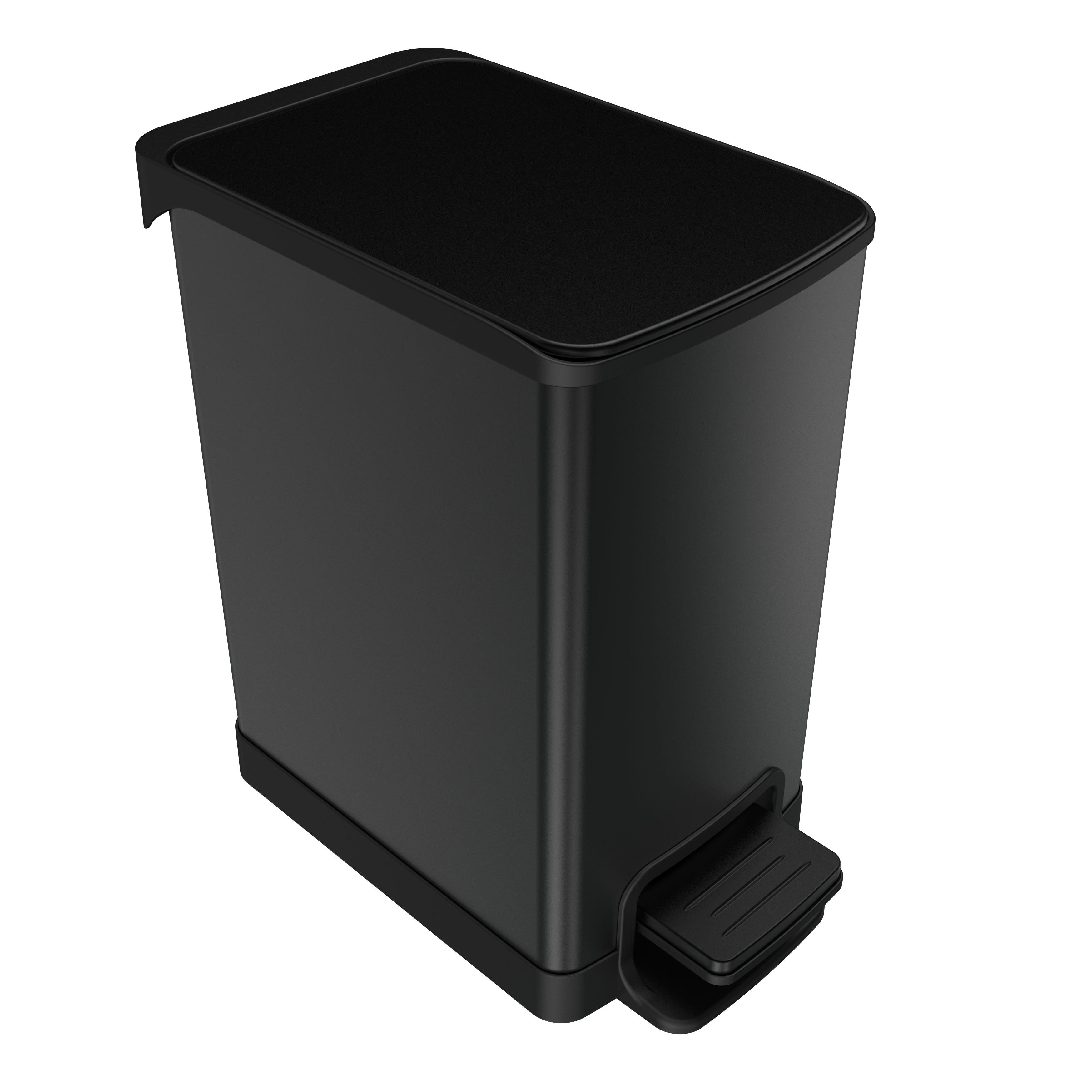 6L Design Slim stainless steel trash can with Step Pedal Easy-Close Lid Removable Liner Narrow Wastebasket foot pedal trash can