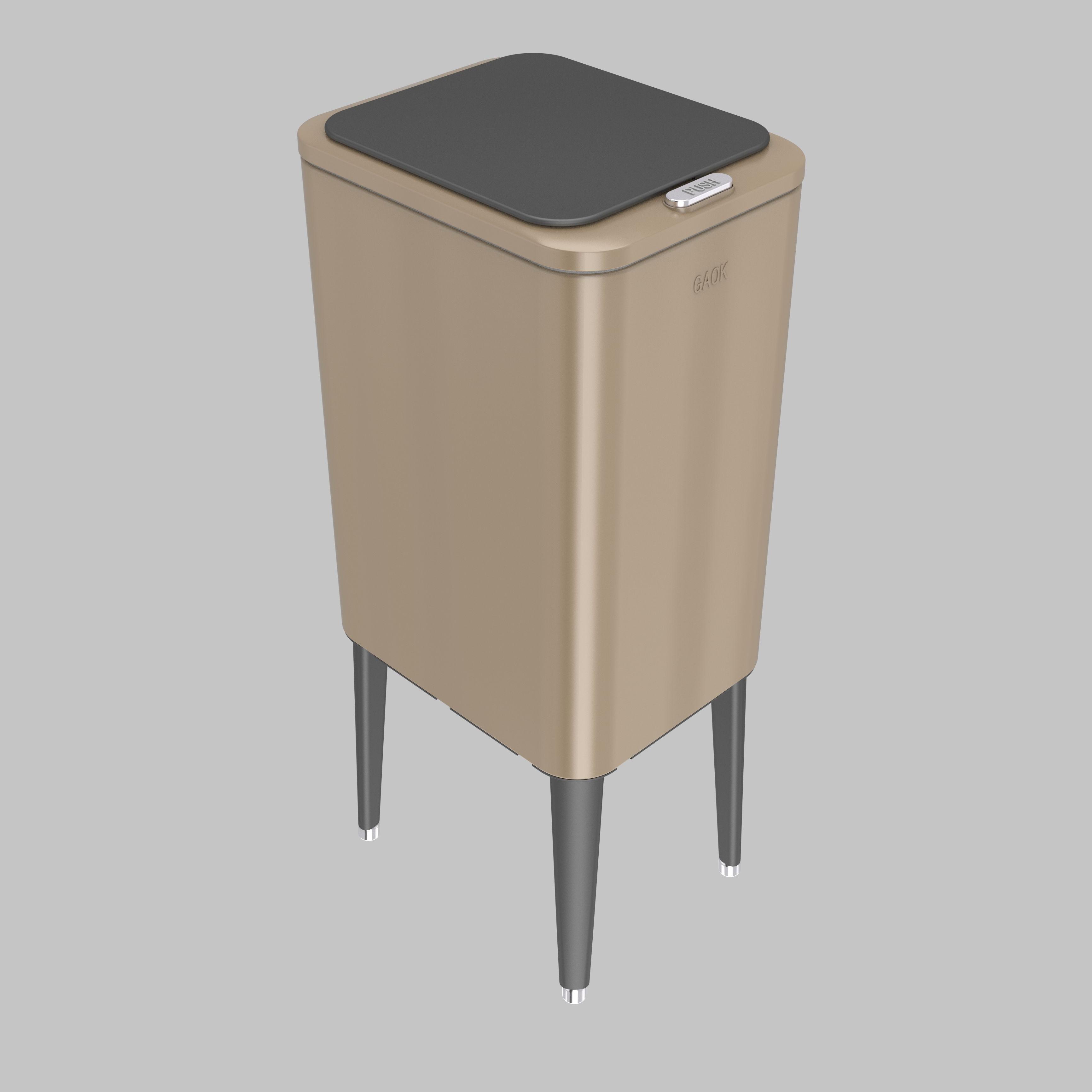 garbage bin for wholesales vacuum formed trash can/trash made in China metal press type garbage can stainless steel trash can 5508J