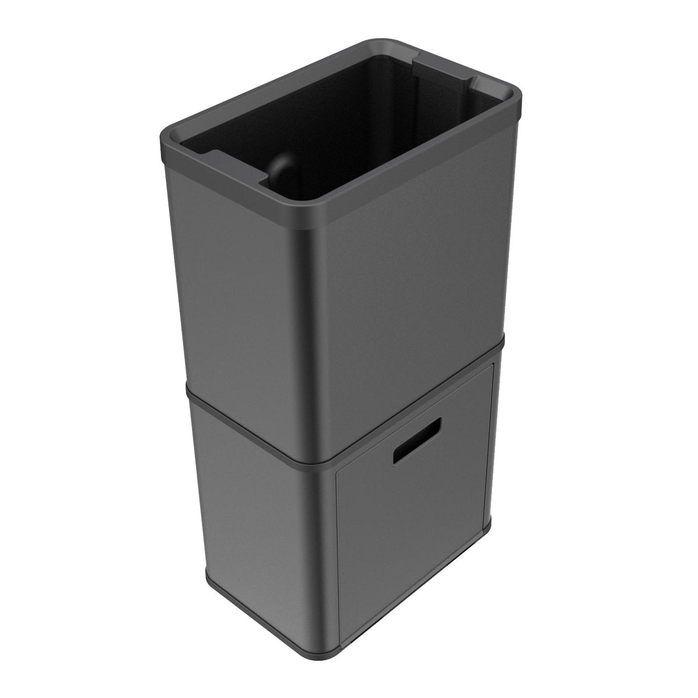 Household Garbage Recycling Bin 2 Compartments Stainless Steel Trash Can Print Customized Finger Acceptable 2238D