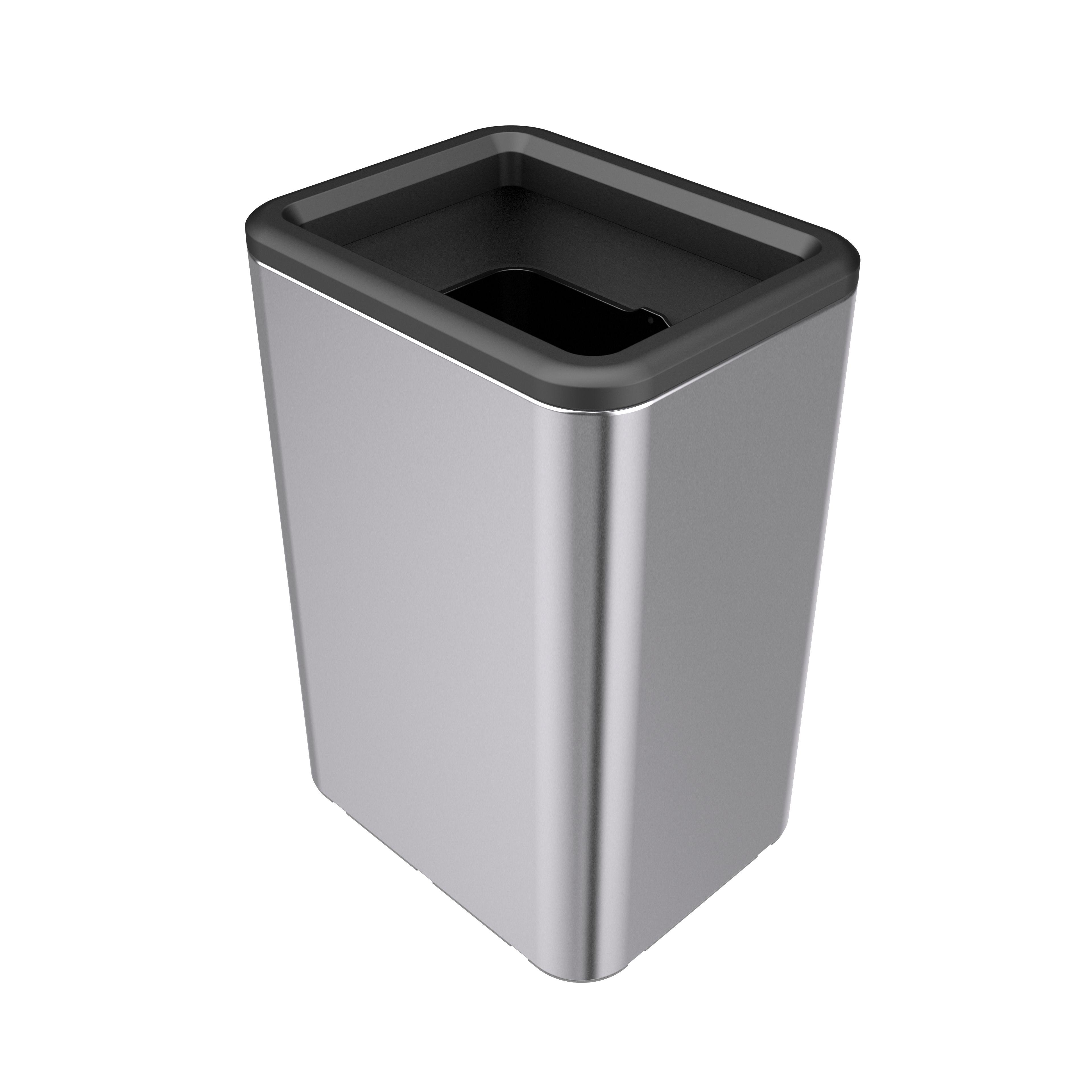 Luxury6/9/12/15/20L Lidless Garbage Bin Kitchen Garbage Tissue Under Desk and Narrow Space without lid stainless steel trash can