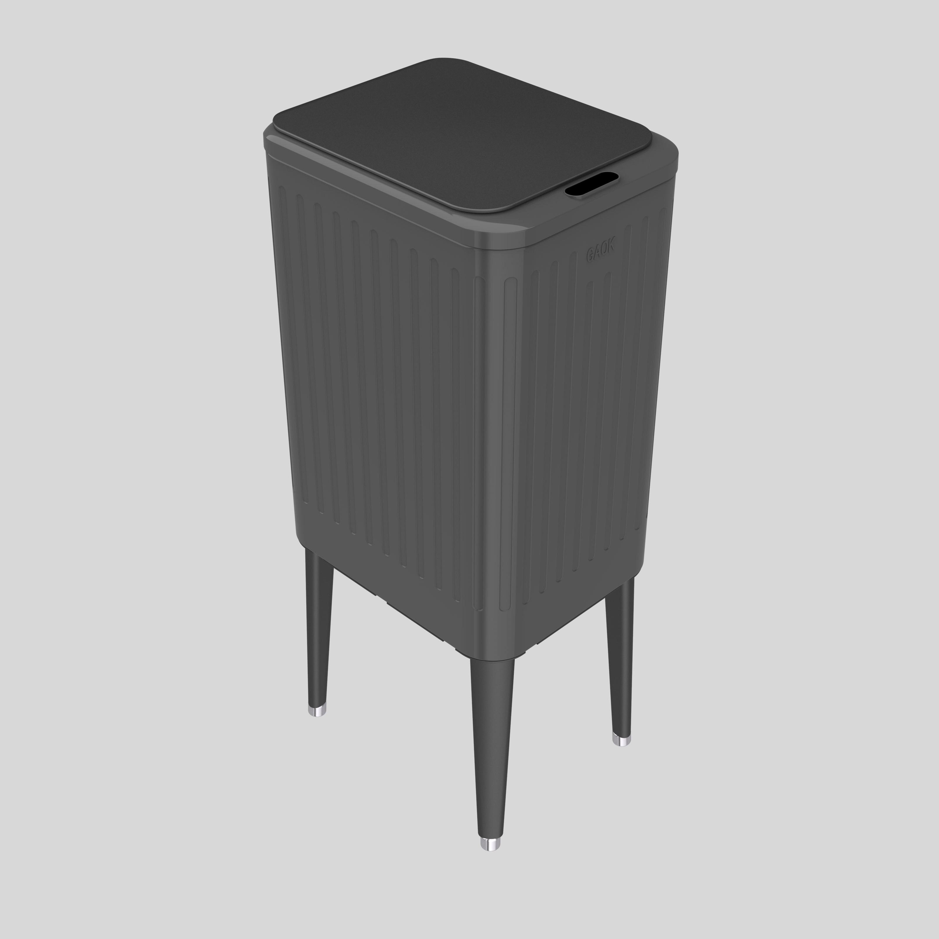 Light Luxury Rectangular Contactless Intelligent Garbage Bin Spiral Pattern Garbage dustbin