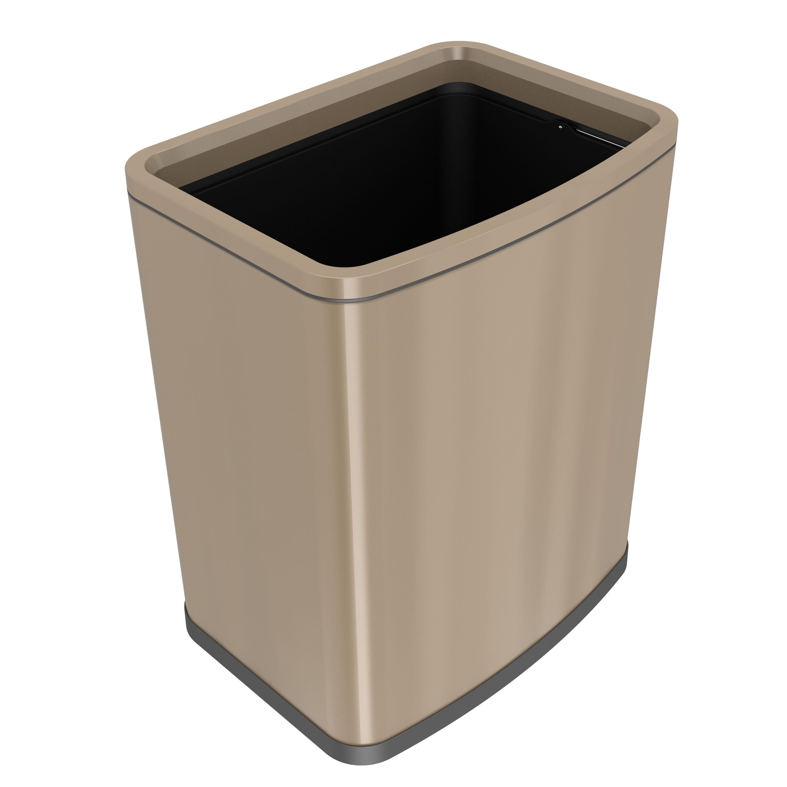 Rectangle 15/20/30/40L stainless steel trash can with Step Pedal Removable Liner Narrow Wastebasket Garbage lidless trash can