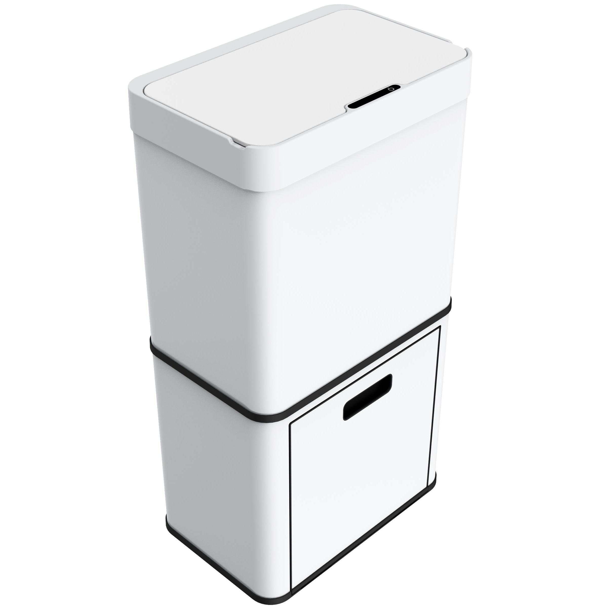 2024 New Design Odor Remover Automatic Household 2 Layer 3 Compartments Dust Bin For Kitchen stainless steel trash can