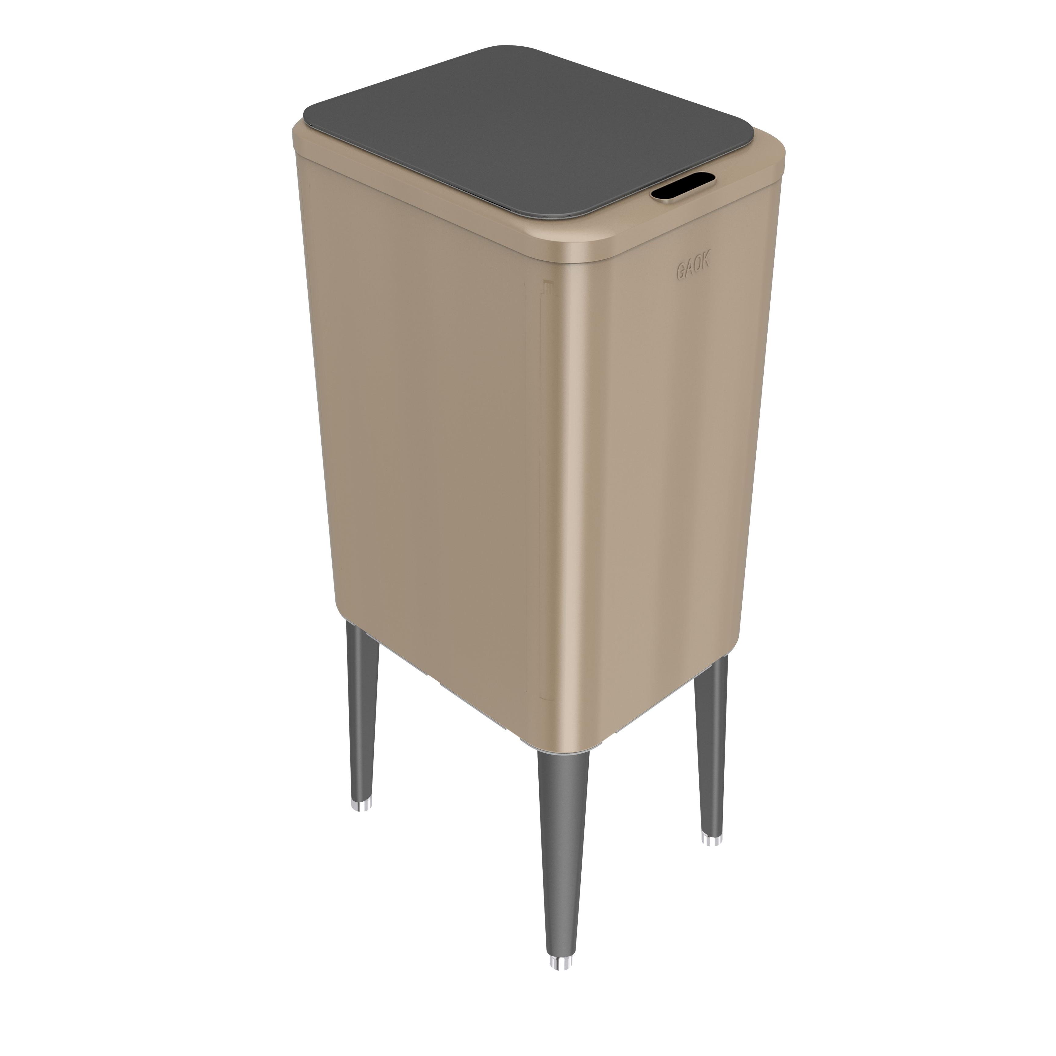 High quality metal step trash can 6L stainless steel foot pedal standard dust bin Elevating stainless steel trash can