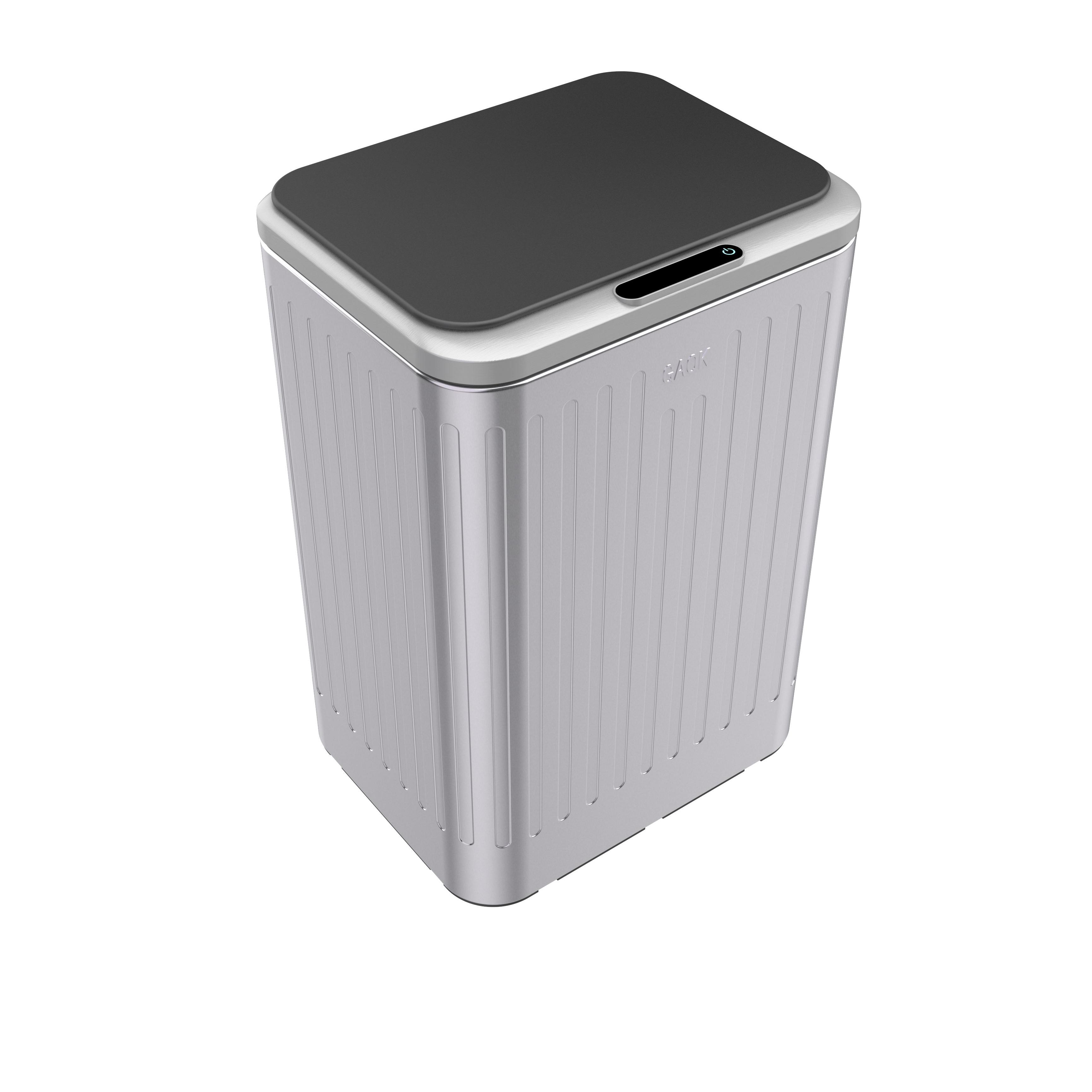 Rectangle Intelligent Sensor Electric Self Sealing Motion Garbage Smart Touchless stainless steel trash can